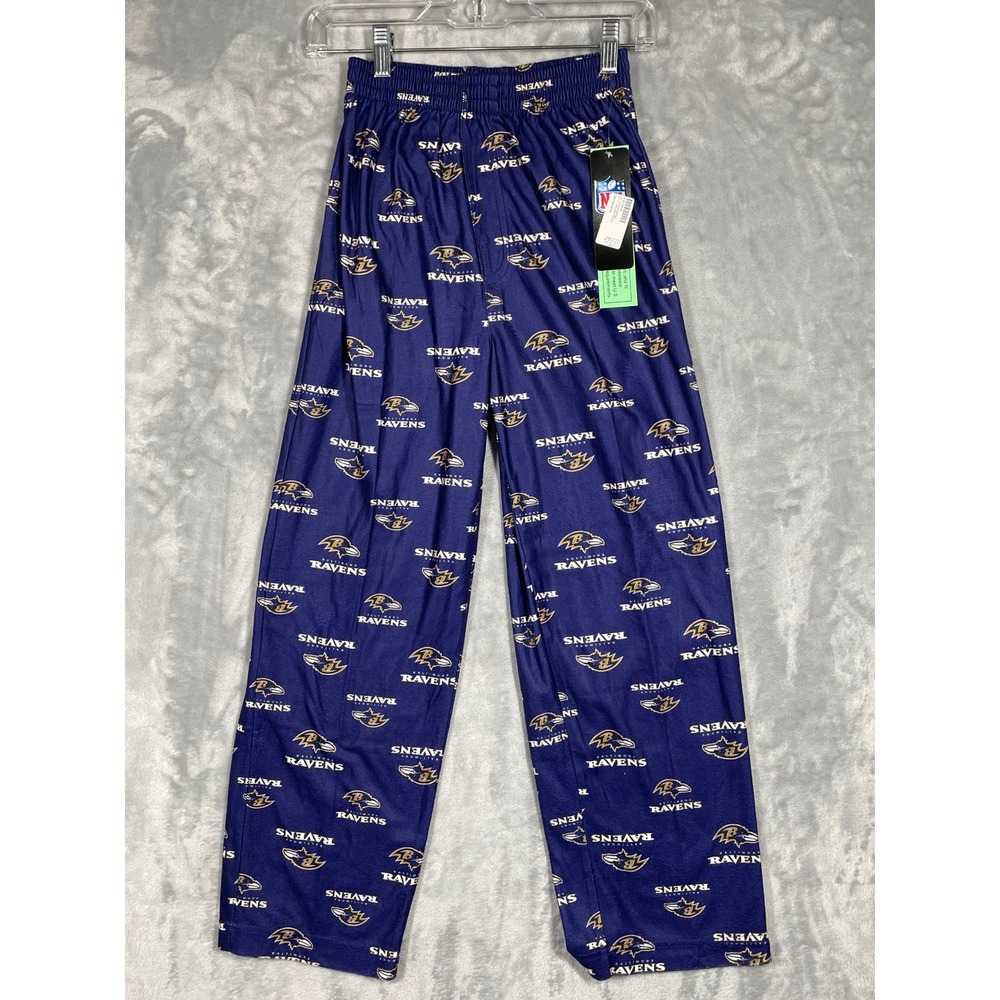 NFL Team Apparel Baltimore Ravens Youth Pajama Pant  Logo Print M 10/12 NEW
